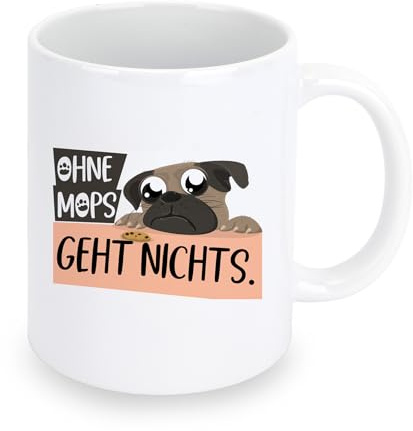 Mops Geschenke Tasse Hunde Geschenk Für Hundeliebhaber Mops Geschenk Ostern Muttertag Vatertag Geburtstagsgeschenk Für Hundebesitzer Mama Papa Freund Weihnachten Neujahr Valentinstag (Weiß)