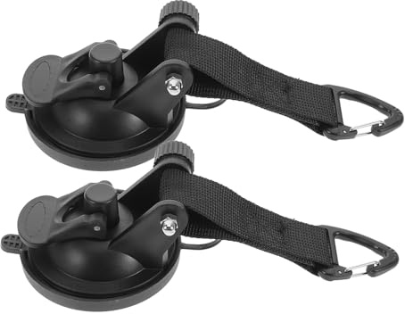 TOYZFRIENDY 2pcs Heavy Duty Suction Cup Anchors for Car Camping Multi-Functional Black TPU Hooks with Covers Strong Adhesion Tie Down for Tent Accessories Car Awning Outdoor Use