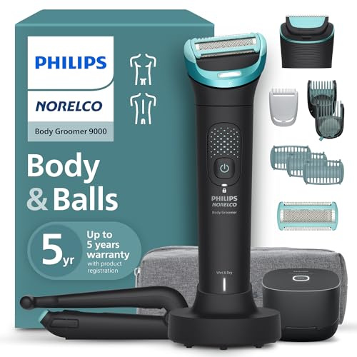 Philips Norelco Body Groomer 9000, Body & Balls, Dual Head Trimmer & Shaver