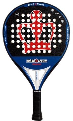Black Crown - Pala de Pádel Modelo Rebel - Pala Equilibrada - Peso 355-370g - Marco Tubular Carbono 80% 38mm, Forma Redonda - Potencia 50%, Control 50%.