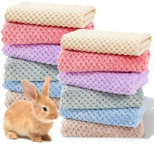 ZYETGH Fleece Decke für Meerschweinchen, 12 Stück Wasserdicht Meerschweinchen Fleecedecken 30 x 30cm Meerschweinchens Käfig Einlagen Hundedecke Katzendecken Waschbar Flauschig für Hamster