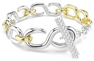 Swarovski Dextera Armband, Rundschliff, T-Stange, Weiß, verschiedene Ausführungen, M, Kristall, Kein Edelstein