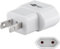goobay Netzadapter; Netzadapter, Weiß - Eurobuchse (Typ C, CEE 7/16) > US/Japan-Stecker (Typ A, NEMA 1-15, 2-polig)