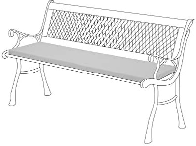 Gardenista Garden 2 Seater Bench Cushion 120x33cm | Water Resistant Indoor Outdoor Patio Furniture Bench Pads | Non Slip Soft and Comfortable Garden Furniture Swing Bench Cushion (Grey)
