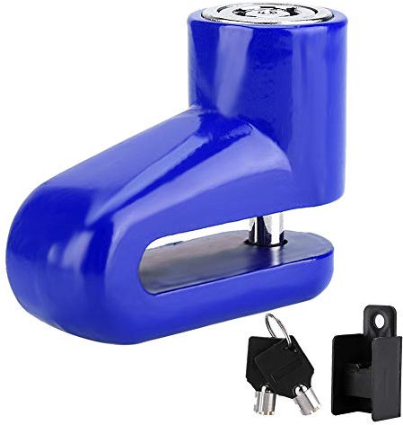 Bremsscheibenschloss, Motorradschloss Fahrrad Scheibenschloss, Hohe Sicherheit, Sicherheits-Scheibenbremsenschloss für Mountainbike, Motorrad schloss Alarmanlage (Blau)