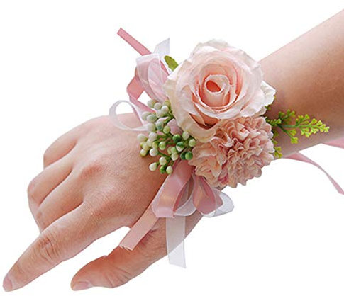 Egurs Hochzeit Braut Brautjungfer Blumenstrauß Handgelenk Corsage Handgelenk Blume Strauß Dekoration Rosa