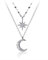 SLUYNZ 925 Sterling Silber Geschichtete Halskette Kette Stern Moon Choker Halskette für Frauen Teenager Damen Layering-Ketten-Halsban (A-Silver)