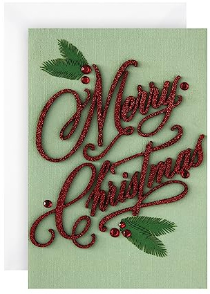 Hallmark Signature Collection Weihnachtskarte, traditionelles 3D-Effekt, Schriftzug