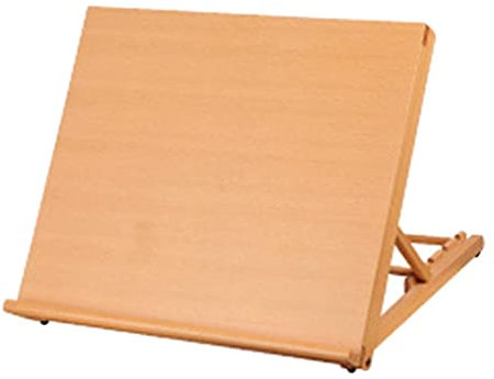 Milageto Einstellbar Holz Zeichnung Skizzieren Board Natürliche Holz Schreibtisch Tisch Staffelei Bord für Leinwand, Malerei, Zeichnung, Buch - Holz, 30x27x22cm
