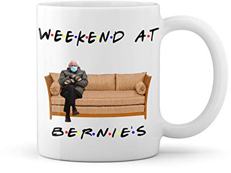 GR8Shop Bernie Sanders Inspired Friends TV Series Pivot Blanco taza Mug