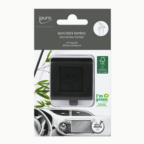 ipuro - erfrischender ipuro black bamboo Auto Duft - dezenter Lufterfrischer fürs Auto mit grünen & holzigen Noten - angenehmer Auto Lufterfrischer für ein puristisches Dufterlebnis bis zu 3 Monate