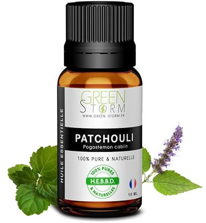 Huile Essentielle de Patchouli, Huile Essentielle - Diffusion, Cosmétique, Massage, Bain aromatique - DIY Bougie, Savon, Crème, Huile, Lotion - Peau Cheveux Green-Storm - 30ml