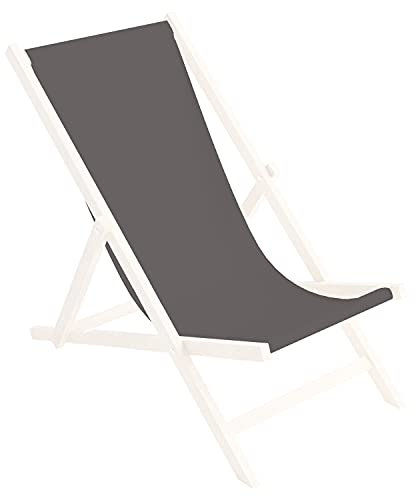 Ersatz-Stoffbezug Wechselbarer Liegestuhl Stoffbezug 100% Polyester für Holz-Liegestuhl Klappliegestuhl, Farbe Grau [119]