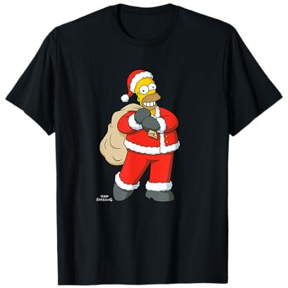 The Simpsons Holiday Christmas Homer Simpson as Santa Claus T-Shirt