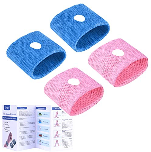 Anti-Übelkeit, Reisekrankheits-Armbänder, 2 Paar Reisekrankheitsbänder für Kinder und Erwachsene, natürliche Akupressur-Übelkeit, für Auto, Meeresflug und Schwangerschaft