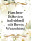 8 Flaschenetiketten selbstklebend mit Text personalisiert - Etikett White Roses - Flaschen Aufkleber für Wein oder Sekt Edel Weinetikett Weinaufkleber Wunschtext für Hochzeit oder Danke