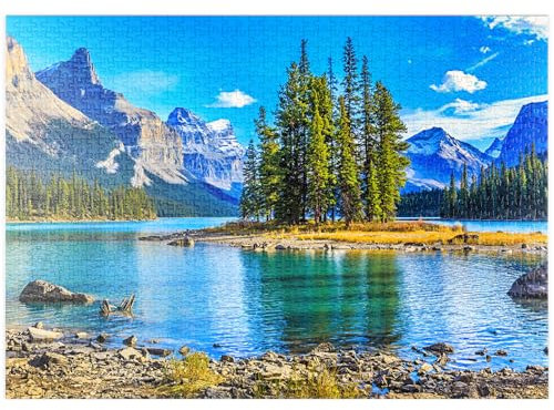 MyPuzzle Spirit Island im Maligne Lake - Jasper National Park, Kanada - Premium 1000 Teile Puzzle - MyPuzzle Sonderkollektion von Puzzle Galaxy