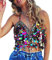 Pailletten-Top mit Neckholder, für Salsa, Bauchtanz, Boho, Festival, Club, Tribal-Top, Kostüm, mit Fransen, Quaste, Passung 32A bis 36B (Schwarz)
