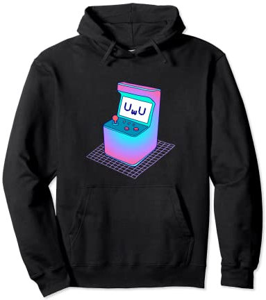 UWU Face Videospiel Japanisches Kawaii 90er Jahre Vaporwave Gaming Pullover Hoodie