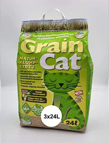 Grain Cat Green Cat Öko-Katzenstreu klumpend 3 x 24 Liter Katzenstreu 72 Liter