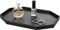 Shinowa Bandeja Decorativa de Resina, Plato Organizador Octagonal Antideslizante Grande Organización de Cuarto de Baño Tocador Cocina para Joyería Ducha Cosmética Jabón Toalla Champú, Negro Mate