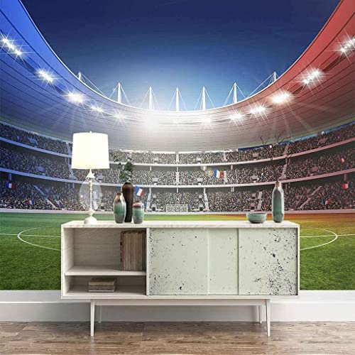 EPZEY Wallpaper Mural Wall Sticker New 3D Large Mural Green Football Field 3D Mural Wallpaper 3D Wall Mural Wall Paper for Living Room Decor,Wall Photo Peel and Stick Wall Art 400x280 cm