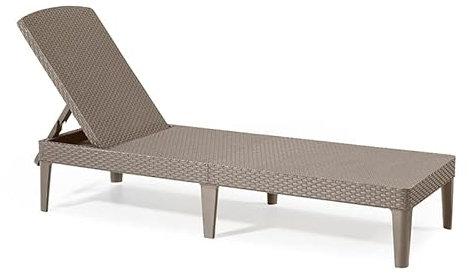 Mondo Viro Lit de soleil en résine avec dossier inclinable pour piscine et jardin (lit de soleil marron)