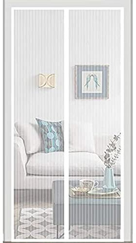 Fliegengitter für Türen, 140x260cm, Magnetischer Windschutz, Weiß, personalisierbar