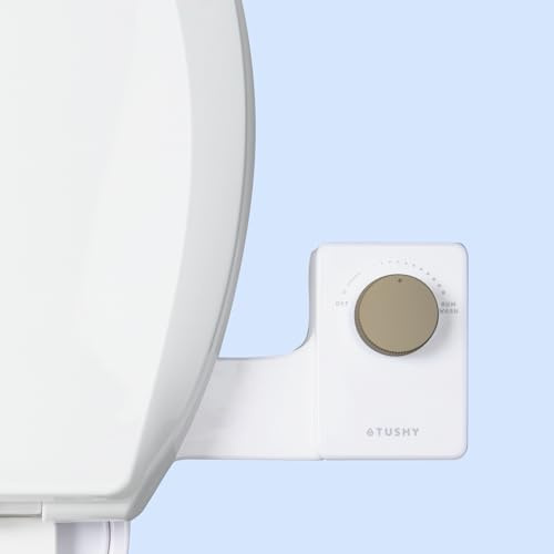 TUSHY Fresh Cool Water Bidet: Ultraschlanker Toilettensitz-Aufsatz (nicht Elektrische, Selbstreinigende Hygienische Düse) Einfache DIY-Installation <10 Min (einstellbare Wasserdrucksteuerung), Matte