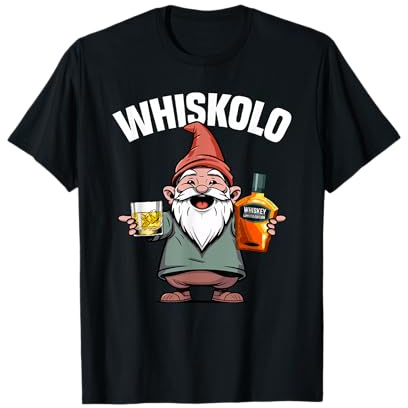 Nano Whiskolo amanti whisky divertente elfo con whisky Maglietta