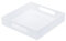 PATIKIL Bandeja de Acrílico Blanco Grande y Elegante de 10 X 10 para Servir y Decorar Bandeja Cuadrada de Acrílico Brillante de 2/5Cm de Altura con Asa para Café y Perfume