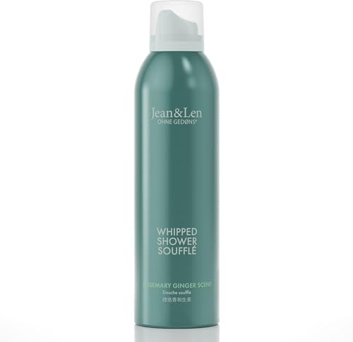Jean & Len Vitalizing Shower Gel To Mousse Rosemary & Ginger, mit Mandel-, Jojoba- und Babassuöl, für ein duftendes Reinigungserlebnis, für normale Haut, Duschschaum, ohne Parabene & Silikone, 200 ml