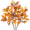 Briful 3PCS Künstliche Eichenblätter Stiele Herbstliche Kunstzweige mit Eichel Orange Gelb Herbst Blätter für Blumengesteck Home Wohnzimmer Dekoration