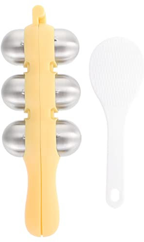 HOLABONITA Sushi Shake Rice Ball Molds Sushi Molds Onigiri Rice Ball Japonés Sushi Maker DIY Almuerzo Juego de herramientas de cocina con paleta de arroz Nigiri Sushi Making Kit Gray (Color : Giallo)