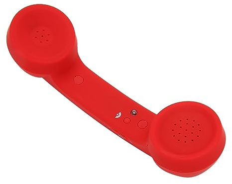 Retro-Telefonhörer, Kabelloser Bluetooth-Empfänger für Alte Telefonhörer, USB-Handapparate für Mobiltelefone, Strahlungssicher (Rot)