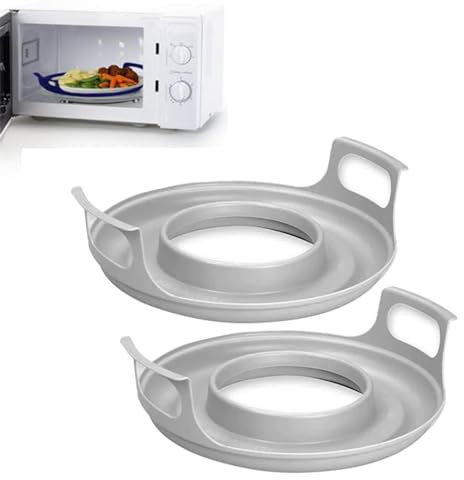 Soporte Para Tazones Para Microondas, Bandeja Para Microondas Con Asas, 3 Piezas Bandeja Para Microondas Para Cuencos Caliente, Bandeja De Silicona Para Microondas