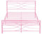 Panana Double Metal Bed Frame with Headboard and Footboard, Underbed Storage Space(4FT6,Pink)