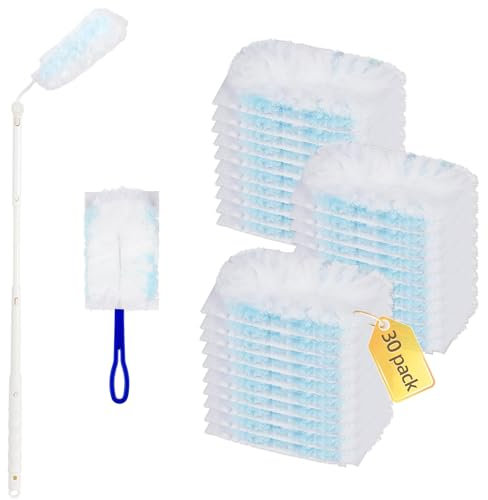 Swiffer für Staubmagnet – Premium Staubwedel mit Teleskopstange, 30 Nachfülltücher inklusive, für 360° tiefgreifende Reinigung geeignet – Effizienter und umweltfreundlicher Staubmagnet