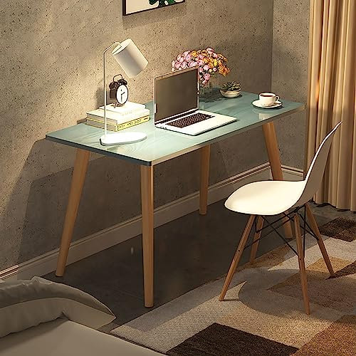 Computertisch mit 2 Schubladen, Holzschreibtisch für das Heimbüro, moderner PC-Studientisch im einfachen Stil, kompakter Arbeitstisch für kleine Räume (60 x 30 x 73 cm), Blau