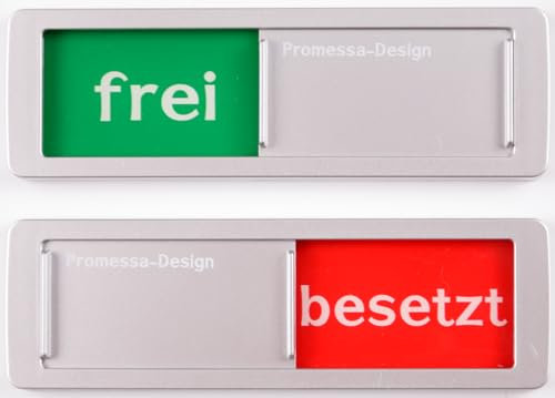 FREI - BESETZT Schild kleine Variante - Schilder mit Schieber - Frei Besetzt Schiebeschilder small - Klebeschild - 13 cm x 4 cm x 0,6 cm - 3M Klebefläche.