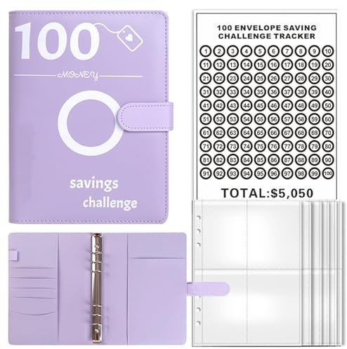 Budget Planner Challenge Deutsch, 100 Envelope Geld Sparen Challenge Sparbuch für Geld, Budget Planner Kit, Sparen Mit Envelope Method A6 Budget Binder