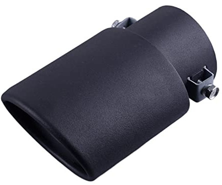 KIJKDSR Endschalldämpfer Universal Schwarz 63mm 304 Edelstahl Auto Oval Matt Auspuffrohr Endschalldämpfer Abdeckung Trim Auspuffanlage Auto Auspuffrohr Endrohr Heckkehle