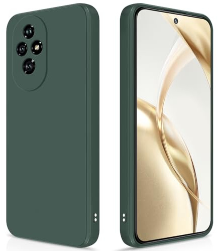 GiiYoon Cover per Honor 200 5G Custodia in Silicone, Custodia Antiurto Case Sottile in Silicone TPU con Strato Interno in Fibra e Protezione della Fotocamera, Verde