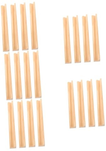 Cabilock 20 STK Base Dominohalter für Dominosteine Domino Zubehör Regale für Dominosteine tragbares Gestell Mahjong-Fliesenhalter Domino-Tabletts Basis für Spielzeugkarten hölzern