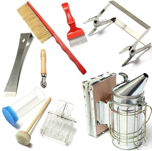 Bienenzucht Werkzeug Set Imkerei-Werkzeugset Raucher Werkzeuge Zubehör Bienen Smoker Imkerei Imkereibedarf Imker Starter Kit Imkereiausrüstung