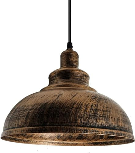 LEDSone Vintage Style 29cm Curvy Dome Shaped Pendant Light 95cm Adjustable Hanging Ceiling Pendant Light Fitting for Restaurants and Any Other Stylish Places