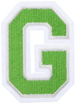 sourcing map Iron on Letter Patches, 3 Inch Letter G, Iron on Letter Patches Large, Embroidered Letter Patches Applique Patches Iron on for Clothes Hats, Green