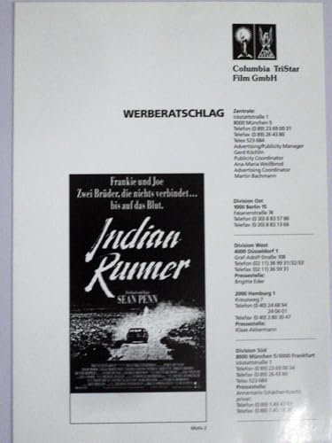 Indian Runner - Sean Penn - David Morse - Viggo Mortensen - Werberatschlag