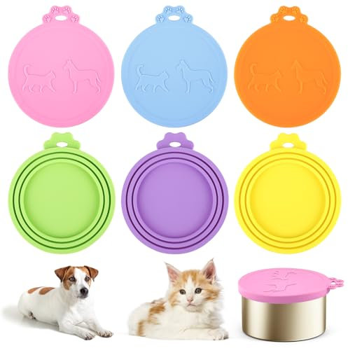6 Stück Dosendeckel, Silikon Deckel für Dosen, Dosendeckel Katzenfutter Hundefutter Bunt, Tierfutter-deckel 70g, 85g, 200g, 400g für Hunde, Katzen Tierfutterdosen