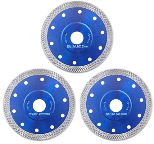 ONEVAN 3 Stück Diamantscheibe 125mm, Diamant Trennscheiben für Fliesen, Feinsteinzeug, Keramik, Granit, Marmor, 1,2 mm Dicke, Flex Scheiben Sägeblatt für Winkelschleifer